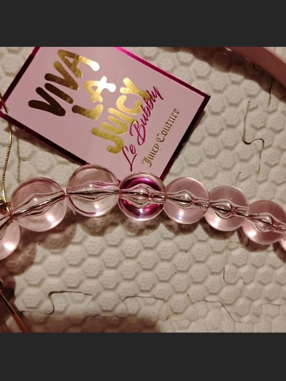 Juicy Couture Light Pink Shoulder Bag with Clear Bead Handle#marks - Picture 2 of 7